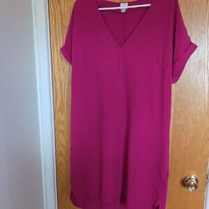 Women's Pink V-Neck Dress
